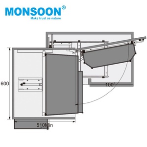 Organizador Funcional para Gabinete de Cocina Grande, Cesta Giratoria de Acero al Carbono con Recubrimiento Nano Plateado, Cierre Suave, Cuatro Niveles de Altura - Product Image 3