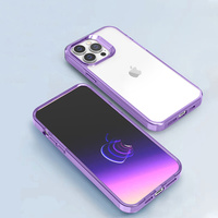 Coque transparente avec pare-chocs coloré pour iPhone 15 Coque de téléphone portable simple et élégante pour iPhone 15 Pro Max Plus