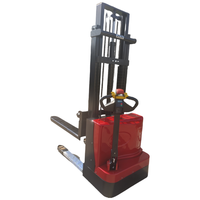 Ventes chaudes, transpalette électrique à conducteur accompagnant, 1,5 tonne, entièrement électrique, petite plateforme, batterie au plomb-acide 73AH, capacité de levage de 2M