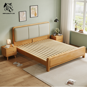 Suministro directo de fábrica, bajo costo, logotipo personalizado, en stock, cama king size ecológica de 1.8 m, nuevo diseño, muebles de dormitorio, cama queen size de madera. - Product Image 3