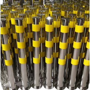 Barriera di sicurezza stradale riflettente esterna a basso prezzo fissa perni stradali in acciaio inossidabile palo per parcheggio dissuasori di sicurezza fissi - Product Image 6