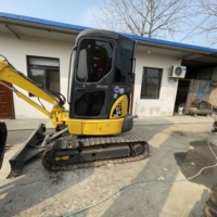 Excavatrice sur chenilles hydraulique Komatsu d'occasion PC35 MR-2 modèle 2016, prix bas, moteur, pompe, composants principaux inclus, puissance de creusement élevée