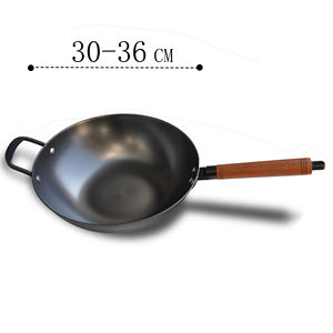 新款畅销轻质铸铁炒锅，可作为厨房用具，木柄炒锅可定制不同尺寸，带手柄 - Product Image 2