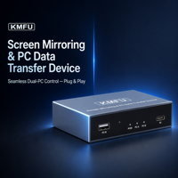 KMFU USB KVM Switch untuk 2 PC Berbagi Keyboard Mouse dengan Pencerminan Layar Perangkat Transfer Data Tanpa Hambatan Hub Plug and Play