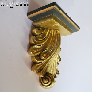 Splendida Mensola da Parete in Stile Art Deco <span class=keywords><strong>Vintage</strong></span> con Foglia d'Oro, in Poliresina Resistente per Arredamento Casa - Product Image 3