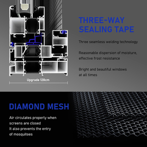 <span class=keywords><strong>Fenêtre</strong></span> inclinable et tournante en aluminium à isolation thermique EEHE Fenêtres à battant en aluminium à triple vitrage - Product Image 5