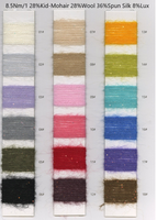 Fil à tricoter 36% Soie 28% Super Kid Mohair 28% Laine 8% Lux Chenille Teintée Filé à la main pour le tricot et le tissage textile