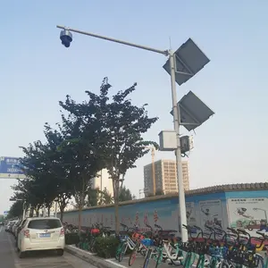 Q235 5-15m镀锌钢路灯广告牌后交通红色绿色信号灯城市安全集成杆