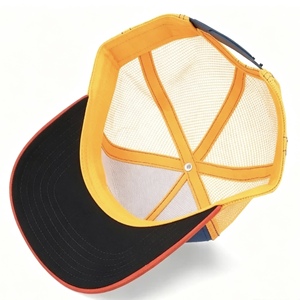 Custom Wholesale Three Color Multi Tone Trucker Cap Blank Custom Embroidery Logo Curved Brim Plastic Snapback Mesh Baseball <b>Hat</b> - Product Image 4