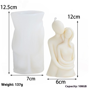 Cetakan silikon pelukan pasangan plester Resin lilin DIY kerajinan 3D orang cetakan patung untuk dekorasi rumah hadiah pernikahan kenang-kenangan romantis - Product Image 6