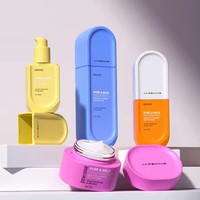 Emballage de pot de bouteille de crème pour la peau vide de luxe écologique de marque privée ensemble d'emballage de soins de la peau givré d'essence de lotion