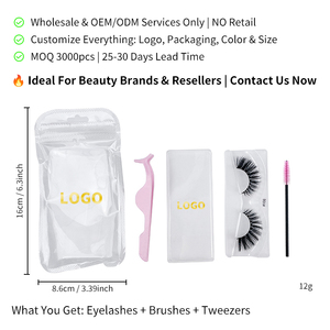 Lot de 100 faux <span class=keywords><strong>cils</strong></span> personnalisés en gros, naturels, doux, épais, 3D, en vison, bandes de <span class=keywords><strong>cils</strong></span> complètes en gros - Product Image 6