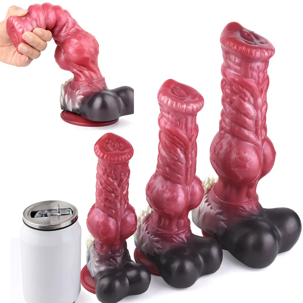 YOCY Giant Wolf Dildo Thick Knot Dog Penis Big Cock Anal Sex Toy For Women Men Butt Expansion Masturbator With Sucker