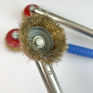 <b>Bbq</b> Grill Cleaning Brush Long Handle Steel Wire Rust Removal Tool For Outdoor Cooking - Product Image 2
