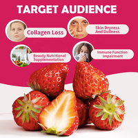 Gummies au collagène en marque propre, naturelles, végétaliennes, blanchissantes pour la peau, gummies au collagène de cynorrhodon pour un éclat de la peau, complément alimentaire pour blanchir la peau