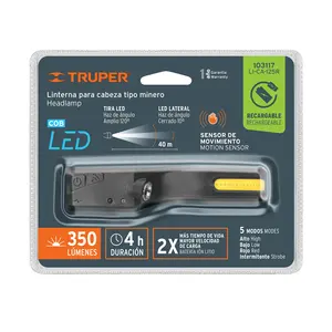 Lampe de mineur LED BOX 4 TRUPER 350 lm avec capteur, rechargeable - Product Image 4