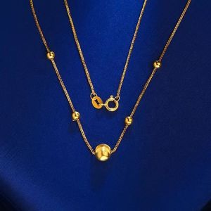 Xinfly Wholesale 18K <b>Solid</b> Gold 3D Hard Chopin Bead Chain Cute Women's Jewelry <b>Necklace</b> for Weddings and Parties - Product Image 2