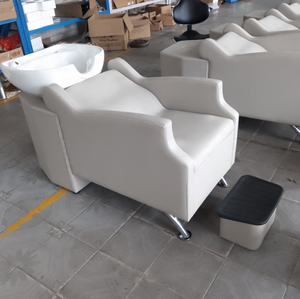 Sillón Reclinable Moderno para Lavacabezas de Cerámica con Reposapiés Extraíble para Salón de Belleza y Barbería - Product Image 1