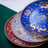 Jingdezhen Bone China Porzellan Tiefer Teller Mikrowellengeeignet Pflanzenmuster Chinesischer Stil Haushalt Hotel Gewerbliche Nutzung