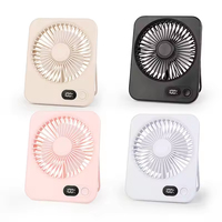 Mini ventilateur portable USB rechargeable, pliable, avec affichage numérique, 5 vitesses réglables, silencieux, pour bureau et extérieur