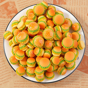 Thân Thiện Với Môi Tự Làm Thu Nhỏ Cảnh Quan Trang Trí Sáng Tạo Nhựa Thủ Công Mỹ Nghệ Keychain Bánh Hamburger Nướng Kem Phim Hoạt Hình Mô Phỏng Thực Phẩm Chơi - Product Image 3