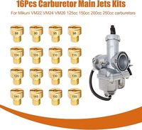 Kit de jets de carburateur en cuivre doré, 16 pièces, 125-250cc, M5 * 0.8 Mikuni VM22-VM30, Mini vélo, Dirt Bike, ATV, Go Kart, nouveau