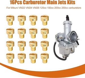 Kit <span class=keywords><strong>de</strong></span> jets <span class=keywords><strong>de</strong></span> carburateur 16 pièces 125-250cc M5*0.8 pour Mikuni VM22 VM24 VM26 VM30 <span class=keywords><strong>Mini</strong></span> <span class=keywords><strong>Moto</strong></span> Dirt Bike Pit Bike ATV Go Kart 88-155 - Product Image 5