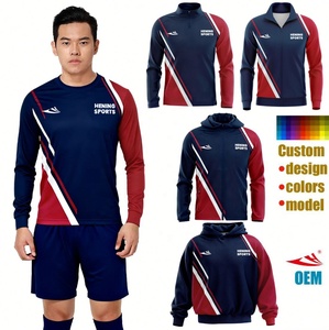 Kaos Lengan Panjang Sepak Bola Basket Pemanasan Grosir Seragam Sepak Bola Remaja dan Dewasa Pakaian Olahraga Retro Jersey Latihan - Product Image 1