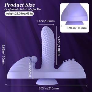 Vibratore <span class=keywords><strong>Dildo</strong></span> Riscaldante con Funzione di Spinta, Stimolatore Clitorideo e Anale del Punto G, <span class=keywords><strong>Dildo</strong></span> Vibrante Indossabile per Donne - Product Image 6