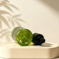 Flacon compte-gouttes PET 100 ml vert, très demandé, pour sérum cosmétique avec pipette, pour emballage d'huiles essentielles et de soins de la peau, personnalisable OEM