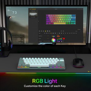 New 61 <b>Keys</b> Usb Wired Gaming Mechanical <b>Keyboard</b> <b>with</b> Rapid Magnetic Switches Rgb Backlit Axis for Desktop Hz-61 Rapid Trigger - Product Image 2