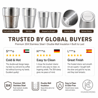 Tasses empilables en acier inoxydable à double paroi avec logo personnalisé HC, isolation sous vide, 260-450 ml, style coréen, tasse à bière incassable, fête barbecue