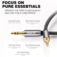 Câble audio métallique externe, 3.5mm, prise stéréo mâle à mâle, 3.5mm, aux, pour téléphone, casque audio, enceinte de voiture et MP3