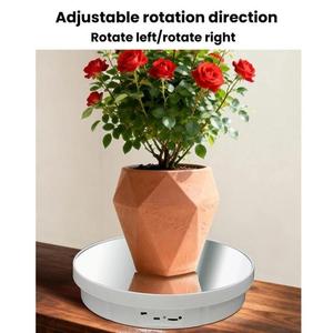 Plateau tournant multifonctionnel de 40 cm, <span class=keywords><strong>miroir</strong></span>, disque rotatif électrique, alimentation par batterie USB, support pour photographie <span class=keywords><strong>et</strong></span> présentation en direct - Product Image 5