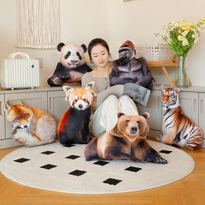 Coussins décoratifs <span class=keywords><strong>et</strong></span> coussins en peluche imprimés tigre, lion, panda de la série Animaux de la <span class=keywords><strong>forêt</strong></span> simulés – Offre Spéciale - Product Image 2