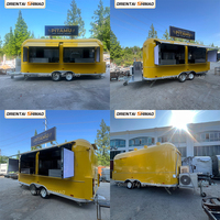 16,40 Fuß langer gelber Edelstahl-Imbisswagen mit Kochausrüstung für Fast Food und Outdoor-Catering