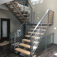 2024 Australie escalier en acier et bois mono stringer escalier flottant escalier flottant en bois avec balustrade en acier
