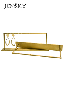 Estante de exhibición de joyería de oro y Metal Jinsky, soporte de exhibición de pendientes con acabado cepillado elegante, accesorios Premium para joyería - Product Image 2