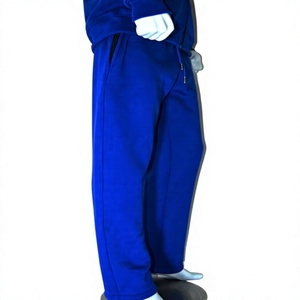 Ensemble de survêtement unisexe bleu roi 2 pièces en molleton de coton surdimensionné, délavage acide, logo personnalisé sur le devant, OEM, marque privée, vente en gros - Product Image 5