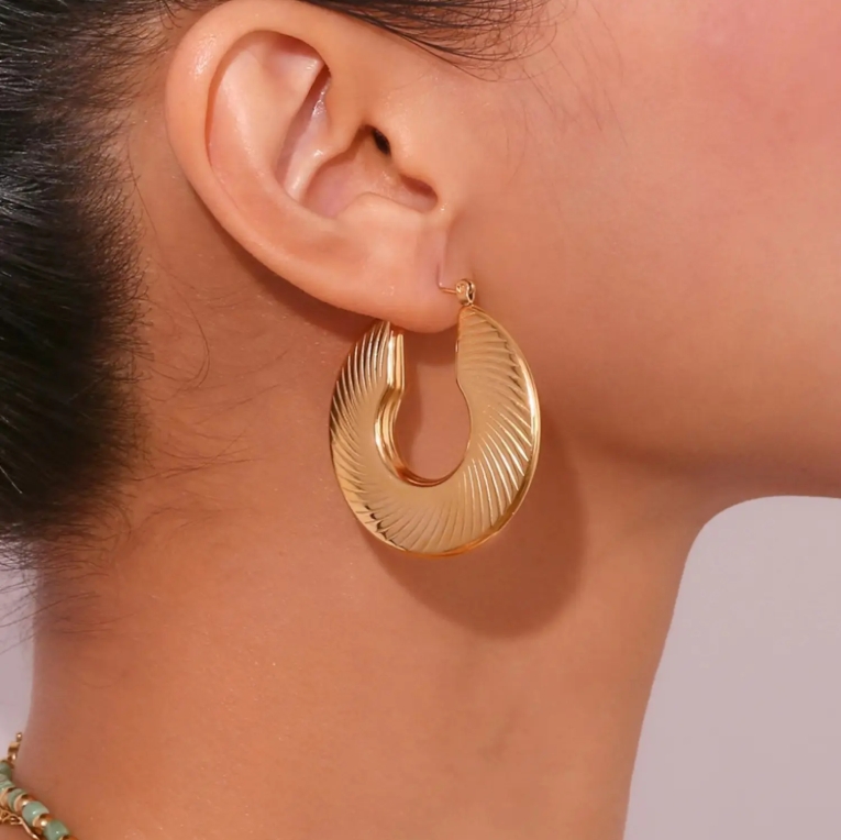 gold plated wave earrings