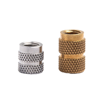 Mur baut knurled cetakan injeksi dengan inlay dan sisipan tembaga panas yang terpasang untuk mur M2 M3 M4 M5 M6 M8