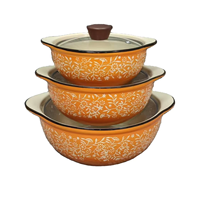Casserole en céramique résistante aux hautes températures pour la cuisine domestique avec couvercle en verre, pot de cuisson pour la maison