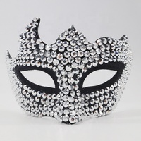 Masque en EVA à strass pour bal masqué, tendance de la mode européenne et américaine haut de gamme, ensemble de diamants de carnaval, demi-visage, pour Halloween