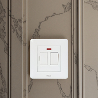 Interrupteur à bascule bipolaire MGA 5A avec fusible, matériau PC blanc, IP20