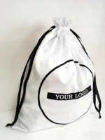 Sacs cadeaux à cordon personnalisés avec logo, en tissu satiné de soie anti-poussière, impression sérigraphique, promotion pour usage industriel de perruques