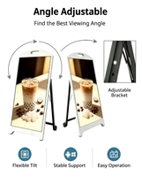 Afficheur numérique LED pliable rechargeable en forme de A avec roulettes, signalétique LED de haute qualité pour la promotion commerciale des restaurants
