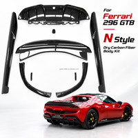 Kit carrosserie aérodynamique N Style en fibre de carbone sèche pour Ferrari 296 GTB GTS : Lame avant, jupes latérales, lame arrière