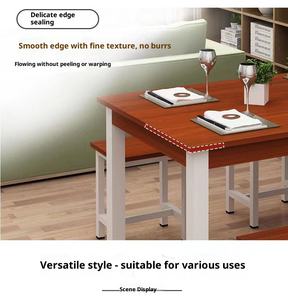 Table à manger moderne Set2 chaises bois haut métal jambe rectangulaire meubles <span class=keywords><strong>de</strong></span> <span class=keywords><strong>cuisine</strong></span> pour la maison Restaurant café petit espace - Product Image 4