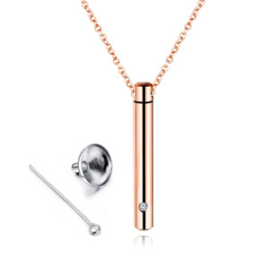 Kalung guci kristal silinder sederhana modis, perhiasan kalung abu untuk wanita pria kremasi - Product Image 4