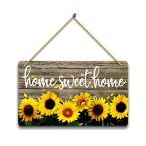 Vente directe d'usine, panneau suspendu en bois vintage, plaque en bois de tournesol, 30*15 <span class=keywords><strong>cm</strong></span>, décoration de porte - Product Image 2